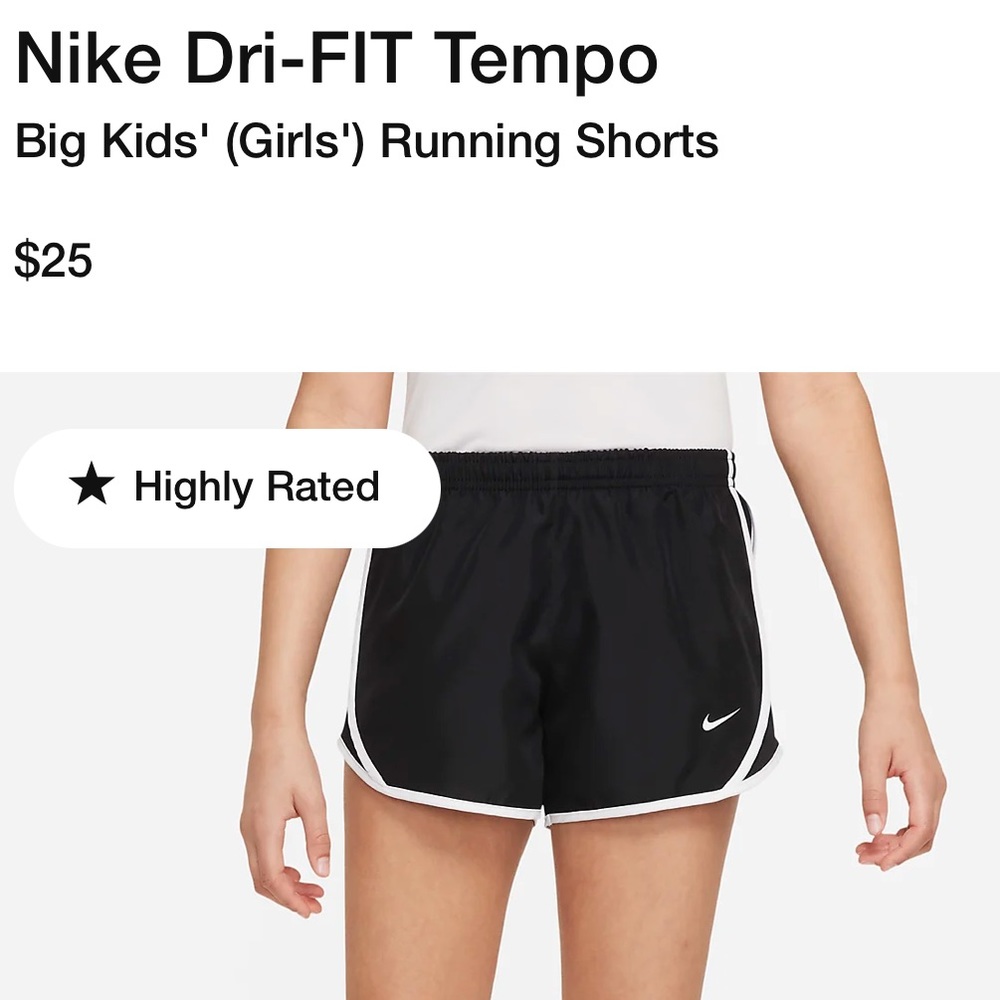 nike black shorts kids (m)